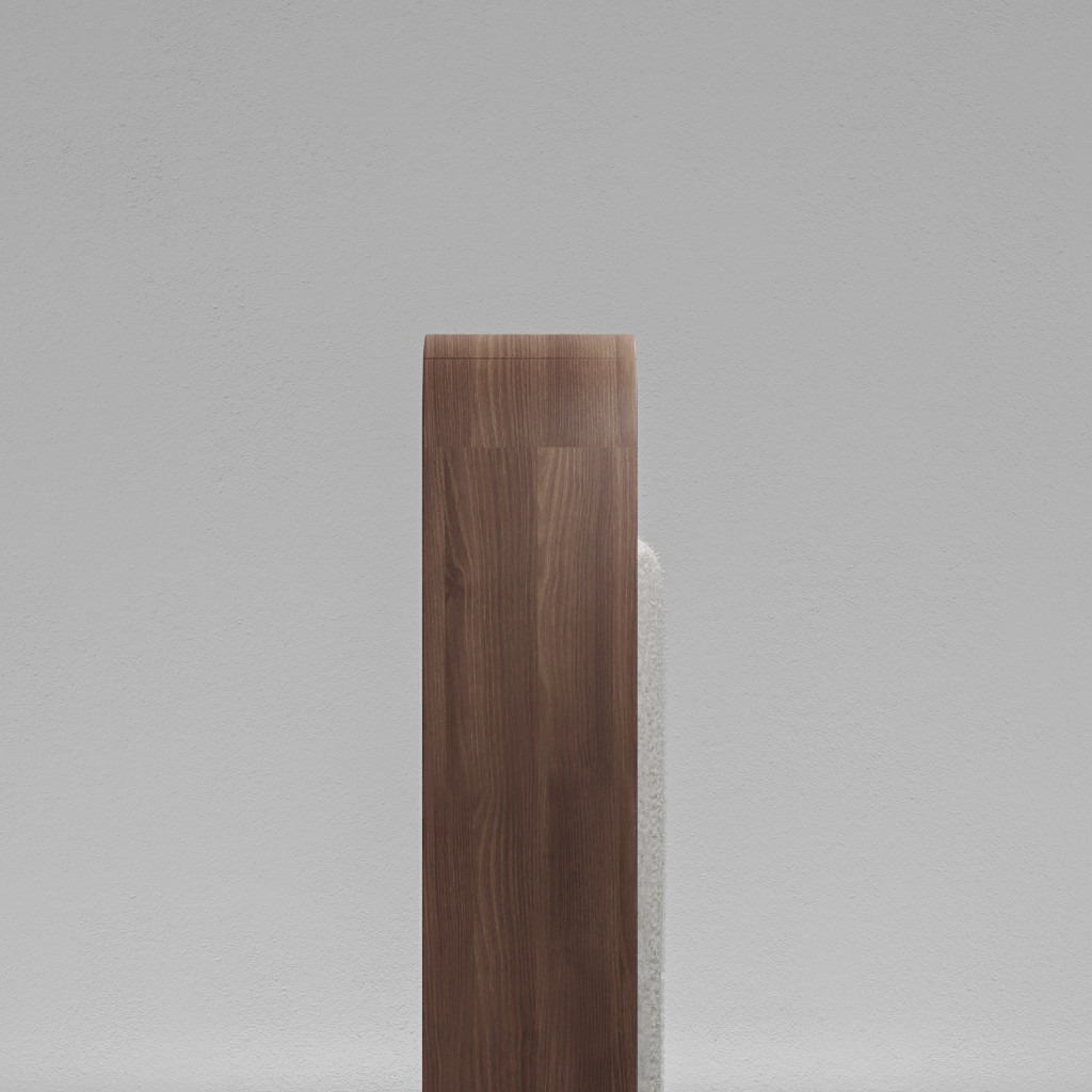 Slaapkop Ember Walnut Bedframe hoofdbord zij