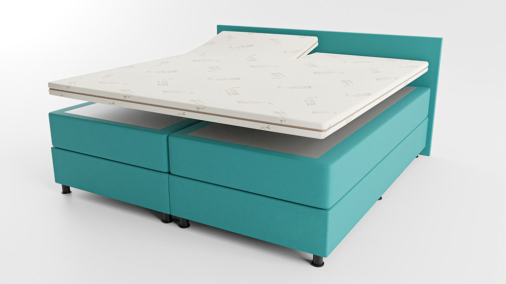 Flores latex topper 100% natuurlijk met split bamboo hoes