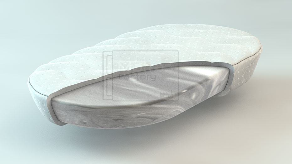 wiegmatras pantera koudschuim ovaal met schuine zijden