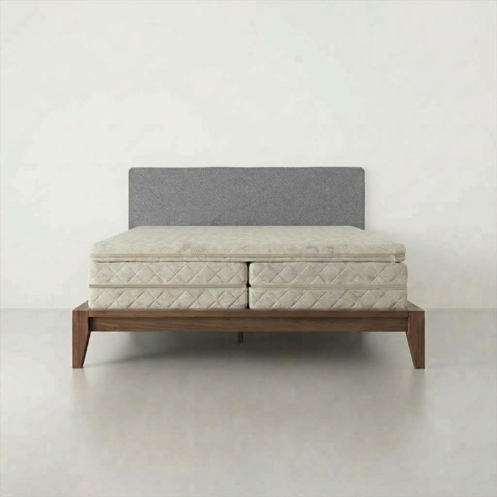 Slaapkop hoofdbord in de stofkleur Medium Grey
