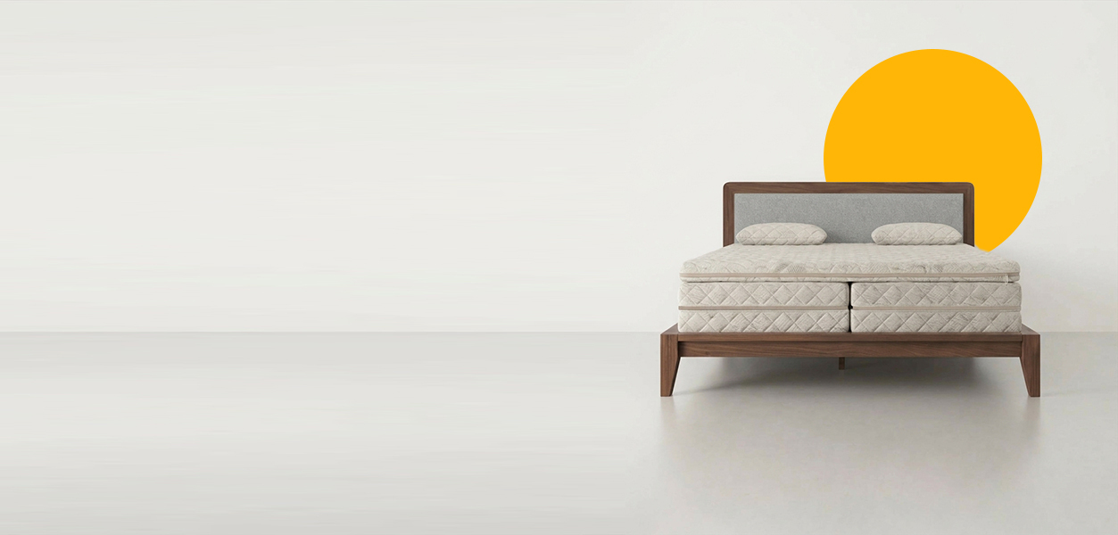 Slaapkop bedbodem van rubberhout met 100% natuurlijk Talalay latex matras